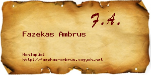 Fazekas Ambrus névjegykártya